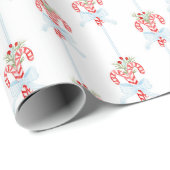 クリスマスウォーターカラーキャンディキャネラッピング紙 ラッピングペーパー (ロールコーナー)