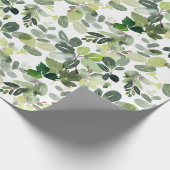 クリスマスウォーターカラーグリーナリーホリデー ラッピングペーパー (角)