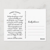 クリスマスウォーターカラーグリーンベリーファミリー写真 ポストカード (裏面)