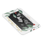 クリスマスウォーターカラーグリーン&ベリー マグネット (右側)