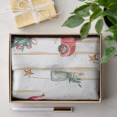 クリスマスウォーターカラーゴールドIデザイン11 薄葉紙 (ギフト)