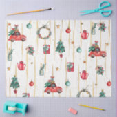 クリスマスウォーターカラーゴールドIデザイン11 薄葉紙 (クラフト)