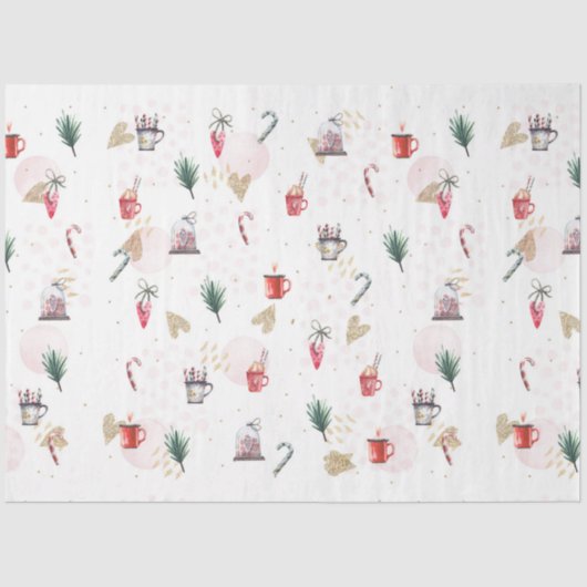 クリスマスウォーターカラーゴールドIデザイン1 薄葉紙 (正面)