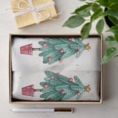 クリスマスウォーターカラーゴールドIデザイン6 薄葉紙 (ギフト)