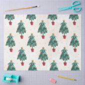 クリスマスウォーターカラーゴールドIデザイン6 薄葉紙 (クラフト)