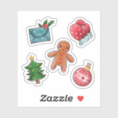 クリスマスウォーターカラーシールのコレクション シール (シート)