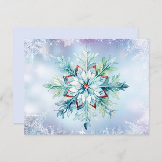 クリスマスウォーターカラースノーフレーク (正面/裏面)