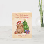 クリスマスウォーターカラースロートグリーティング カード (正面)