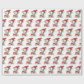 クリスマスウォーターカラーゾウ ラッピングペーパー (フラット)