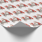 クリスマスウォーターカラーゾウ ラッピングペーパー (角)