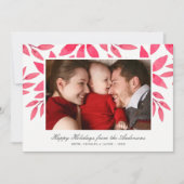 クリスマスウォーターカラーハン絵を描ドポインセチア写真 シーズンカード (正面)