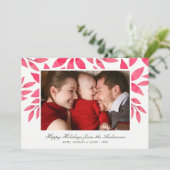 クリスマスウォーターカラーハン絵を描ドポインセチア写真 シーズンカード (スタンド正面)