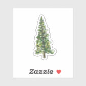 クリスマスウォーターカラーパインツリー シール (シート)