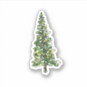 クリスマスウォーターカラーパインツリー シール (正面)