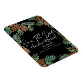 クリスマスウォーターカラーピネコーンブラック日付を保存 マグネット (右側)