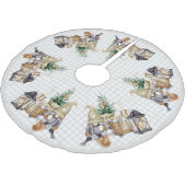 クリスマスウォーターカラーファームハウスBOHO格言 ブラッシュドポリエステルツリースカート (アングル)