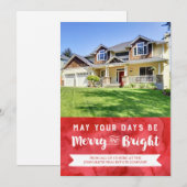 クリスマスウォーターカラーフォトカード実在エステート シーズンカード (正面/裏面)