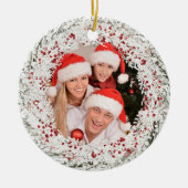 クリスマスウォーターカラーフォトリース セラミックオーナメント (正面)
