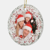 クリスマスウォーターカラーフォトリース セラミックオーナメント (左)