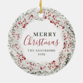 クリスマスウォーターカラーフォトリース セラミックオーナメント (裏面)