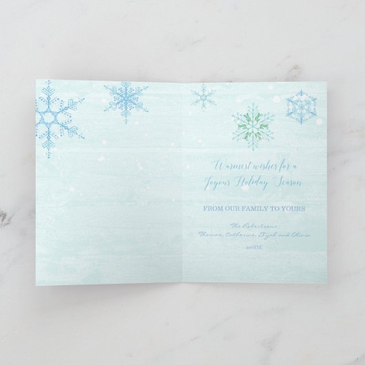 クリスマスウォーターカラーフォレストディアキツネベア（鳥）ショウジョウコウカンチョウ シーズンカード (内部)