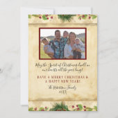 クリスマスウォーターカラーフローラマグノリアパインリース シーズンカード (正面)