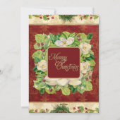 クリスマスウォーターカラーフローラマグノリアパインリース シーズンカード (裏面)