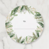 クリスマスウォーターカラーフローラルカスタムホリデー フェイバータグ (裏面)