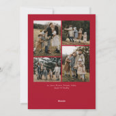 クリスマスウォーターカラーフローラ5枚フォトコラージュ シーズンカード (裏面)