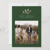 クリスマスウォーターカラーフローラ5枚フォトコラージュ シーズンカード (正面)