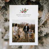 クリスマスウォーターカラーフローラ5枚フォトコラージュ シーズンカード