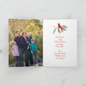 クリスマスウォーターカラーブルーレッド(鳥)ショウジョウコウカンチョウバードフォト シーズンカード (内部)