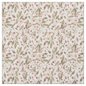 クリスマスウォーターカラーベリーと植物学 ファブリック (見本)