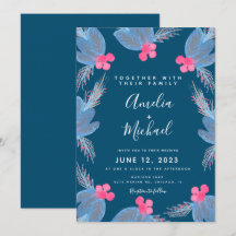 クリスマスウォーターカラーベリーブルーボタニカル結婚ズ