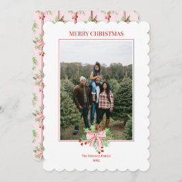 クリスマスウォーターカラーベリー&ホリー招待状 招待状