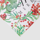 クリスマスウォーターカラーホリー赤い緑のスクリプメリート 薄葉紙 (詳細)