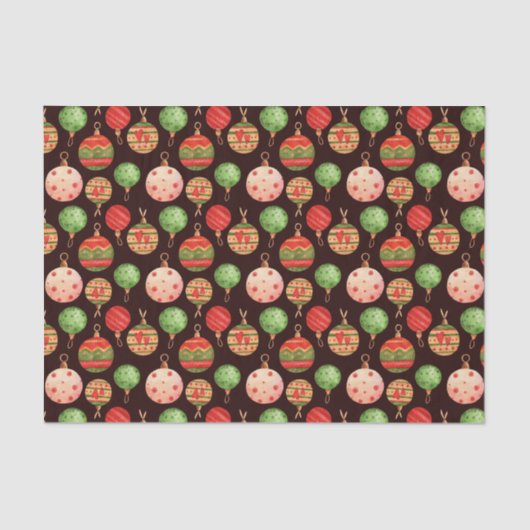 クリスマスウォーターカラーボーブルホリデーデコレーション 薄葉紙 (正面)