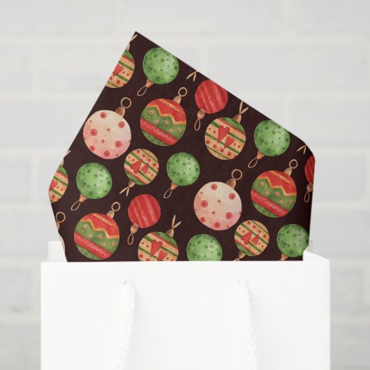 クリスマスウォーターカラーボーブルホリデーデコレーション 薄葉紙 (ギフトバッグ)