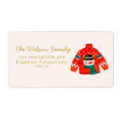 クリスマスウォーターカラーメリークリスマスアドレス ラベル (正面)