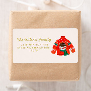 クリスマスウォーターカラーメリークリスマスアドレス ラベル