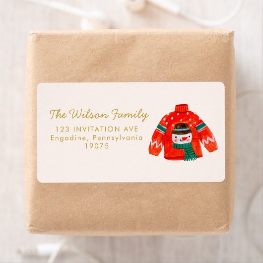 クリスマスウォーターカラーメリークリスマスアドレス ラベル