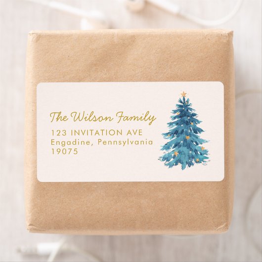 クリスマスウォーターカラーメリークリスマスアドレス ラベル