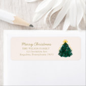 クリスマスウォーターカラーメリークリスマスアドレス ラベル (インサイチュ)