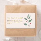 クリスマスウォーターカラーメリークリスマスアドレス ラベル (インサイチュ)