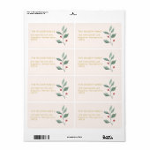 クリスマスウォーターカラーメリークリスマスアドレス ラベル (フルシート)