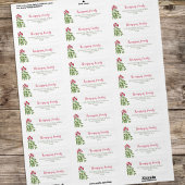 クリスマスウォーターカラーメリーミスタントー緑 ラベル