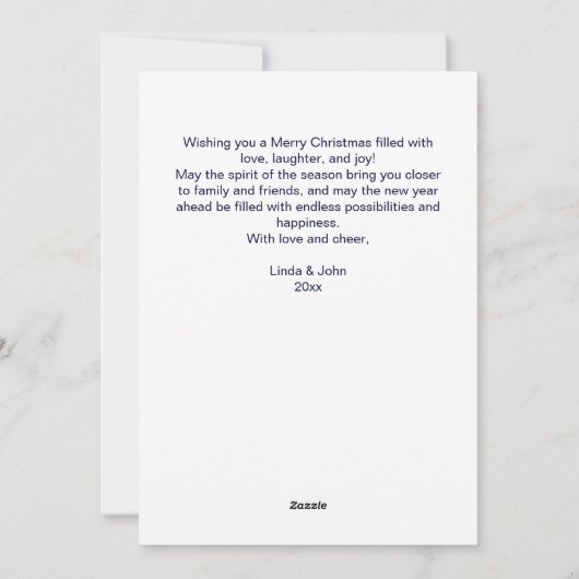 クリスマスウォーターカラーランタンポインセチア シーズンカード (裏面)