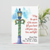 クリスマスウォーターカラーランプのポストフォトオンバック シーズンカード (スタンド正面)