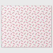 クリスマスウォーターカラーリボン弓と白BG ラッピングペーパー (フラット)