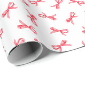 クリスマスウォーターカラーリボン弓と白BG ラッピングペーパー (ロールコーナー)